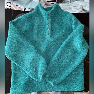 LOFT Teal Fleece Top